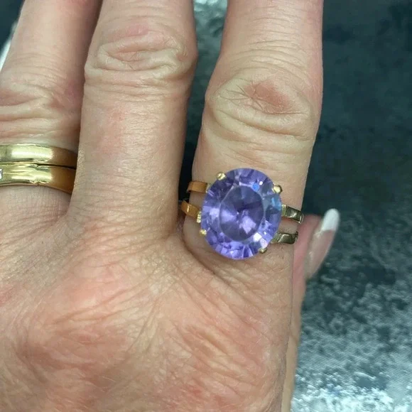 306589 14k Yg tourmaline purple ring